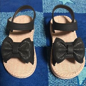 Black Bow Kids Sandals